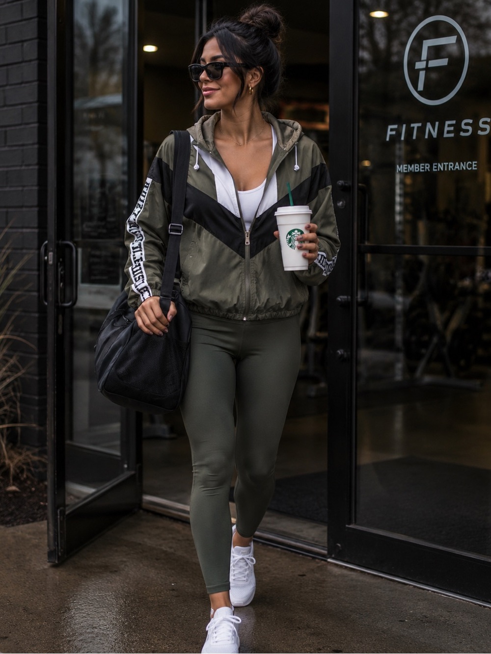 Rue21 Olive Green and Black Colorblock Windbreaker Jacket